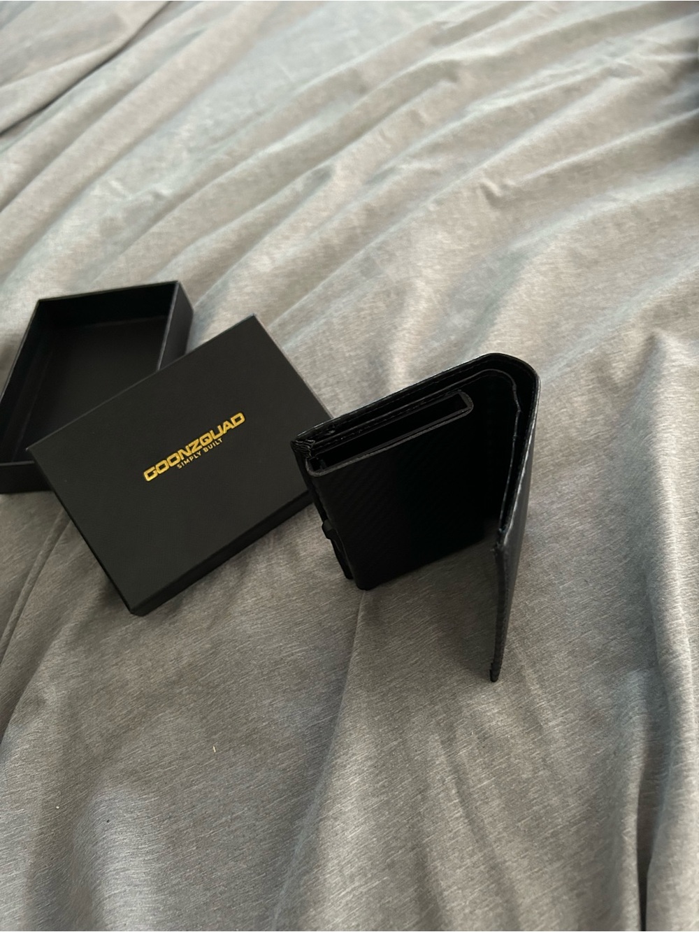 Black Money Clip Wallet - Slim Leather Card Holder
